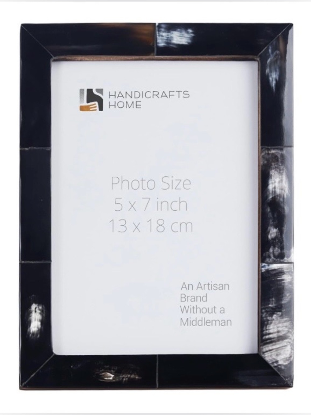 ‘Real Horn’ Picture Frame Wall or Tabletop 5x7” BLACK ESSENCE